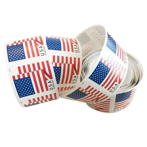 Flag Forever Stamps - 10 Rolls -(Self-Adhesive) – 1000 Stamps