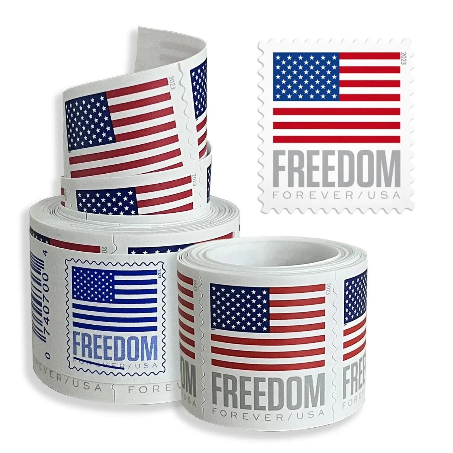Flag Forever Stamps – 100 Rolls Coil -(Self-Adhesive) – 10,000 Stamps