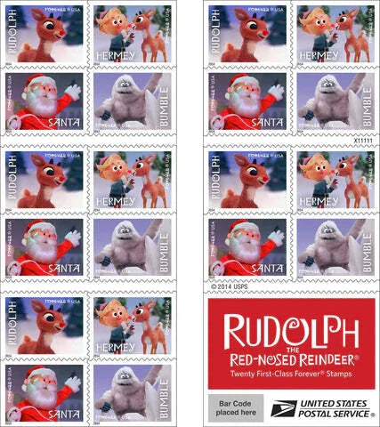 2014 Rudolph The Red Nosed Reindeer Forever Stamps – product image 2