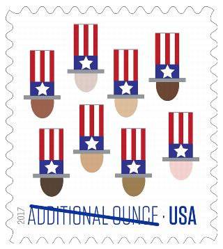Additional Ounce Stamps 2017 Uncle Sam S Hat Patriotic First Class Rate