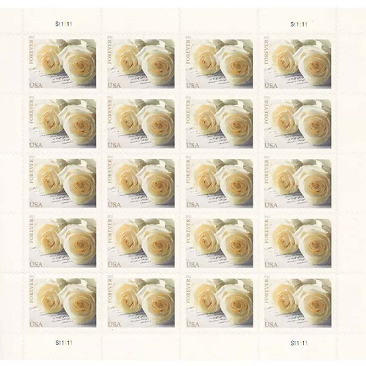 Forever Stamps 2011 Wedding Roses Stamps